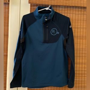 Pre-owned Hot Chocolate 15K/5K Run Unisex Blue 1/4 Zip Pullover Long Sleeve Top